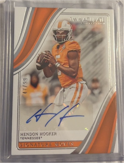 2023 Panini Immaculate Collegiate Signature Moves #SM-HH Hendon Hooker — front