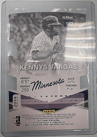 2015 Panini Elite Inspirations Die-Cut #178 Kennys Vargas — back