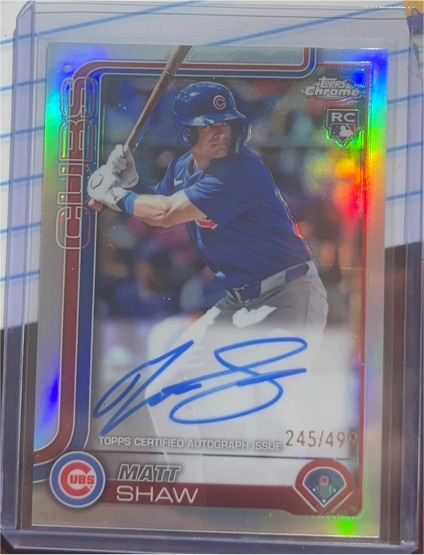 2025 Topps Chrome #RA-MAS Matt Shaw — front