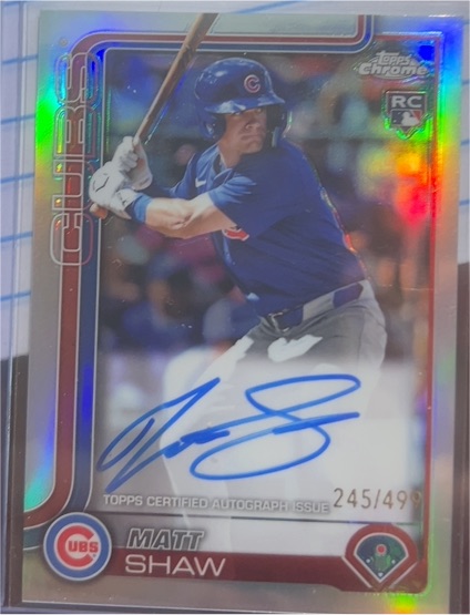 2025 Topps Chrome #RA-MS Matt Shaw — front