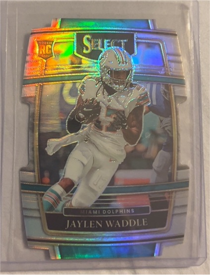 2021 Panini Select Concourse Die-Cut Silver Prizm #48 Jaylen Waddle RC — front