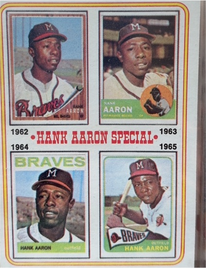 1974 Topps #4 Hank Aaron Special 1962-1965 — front