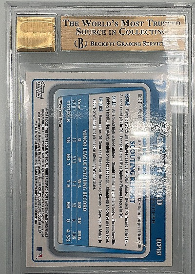 2011 Bowman Chrome Prospect Autographs #BCP167 Garrett Gould — back