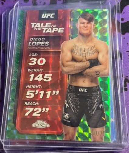 2025 Topps Chrome UFC #TTT-17 Diego Lopes Tale of the Tape — front