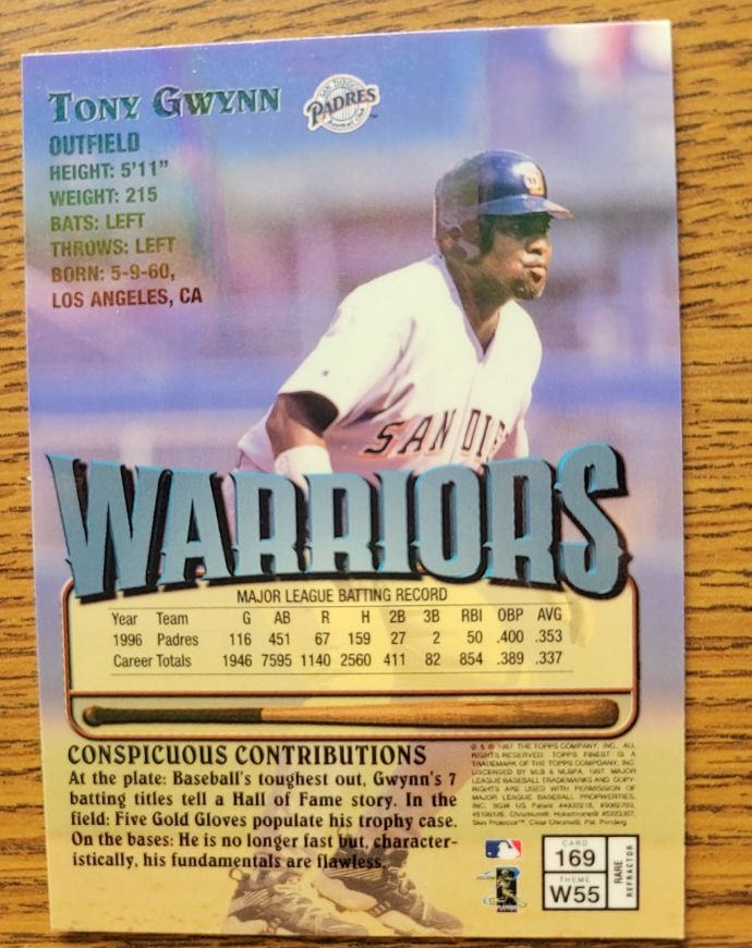 1997 Topps Finest #169 Tony Gwynn — front