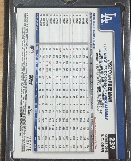 2025 Topps Series One #239 Freddie Freeman — front
