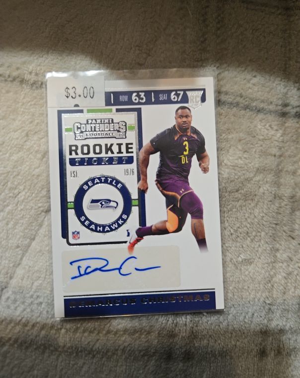 2019 Panini Contenders #259 Demarcus Christmas Rookie Ticket — front