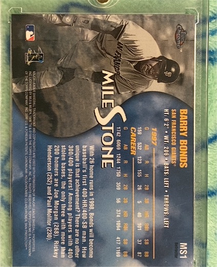 2000 Upper Deck Barry Bonds #MS1 Milestone — front