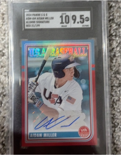 2024 Panini Stars & Stripes Alumni Signatures Aidan Miller — front