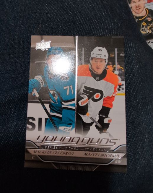 2024-25 Upper Deck Series 2 Young Guns #250 Macklin Celebrini & Matvei Michkov — front