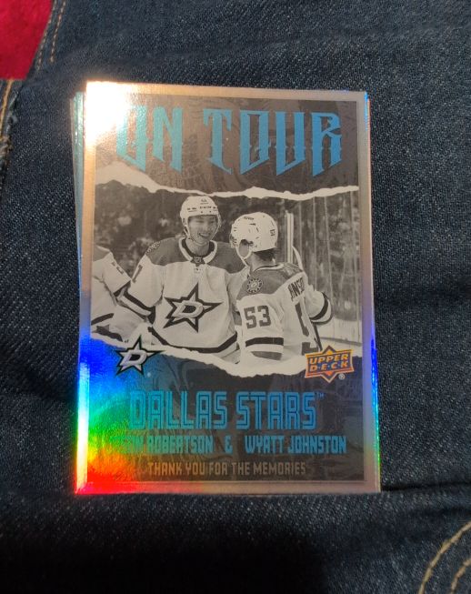 2024-25 Upper Deck Series 2 On Tour #OT-13 Jason Robertson & Wyatt Johnston — front