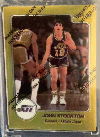 1996-97 Topps Finest #43 John Stockton — front