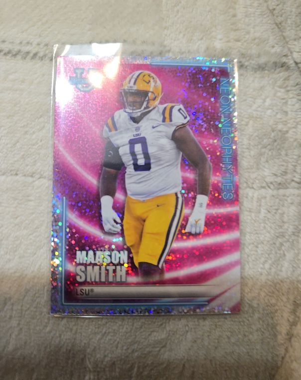 2022 Bowman's Best University Neon Neophytes #NN-12 Maason Smith LSU Tigers — front