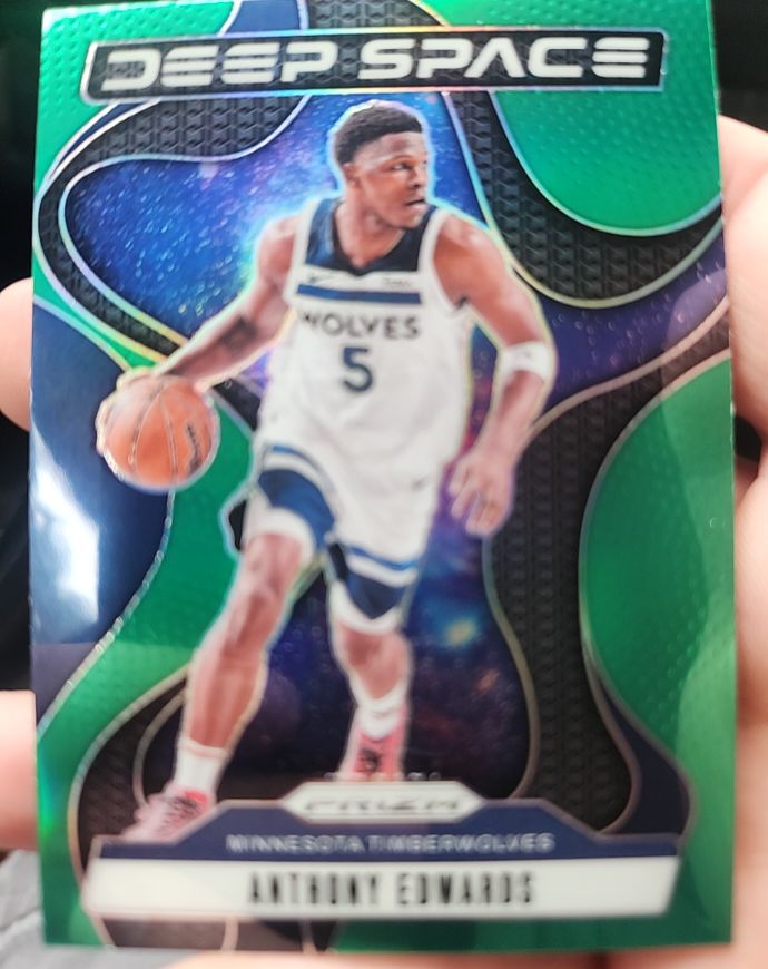 2024-25 Panini Prizm #3 Anthony Edwards Deep Space Green — front