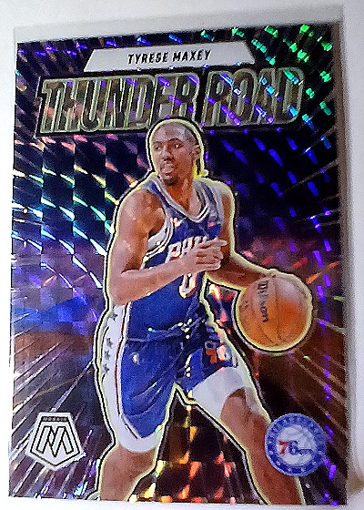 2023-24 Panini Mosaic Thunder Road #10 Tyrese Maxey — front