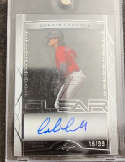 2022 Leaf Trinity Clear Silver Auto Corbin Carroll — front