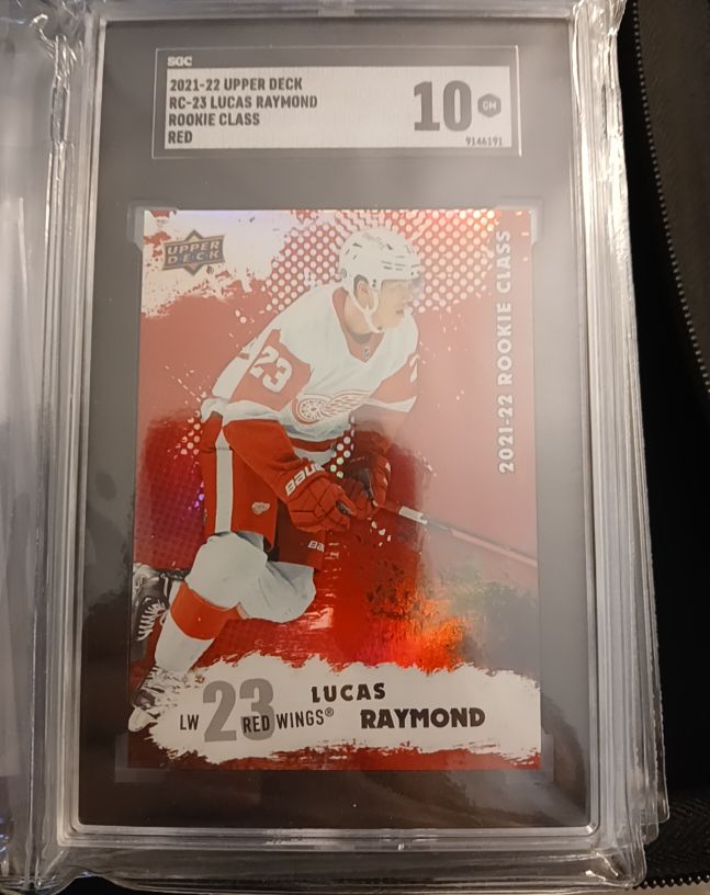 2021-22 Upper Deck #RC-23 Lucas Raymond Rookie Class Red — front