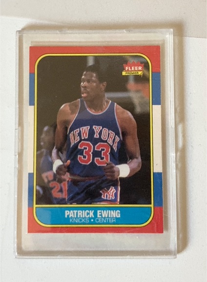 1986 Fleer #32 Patrick Ewing Rookie Card — front