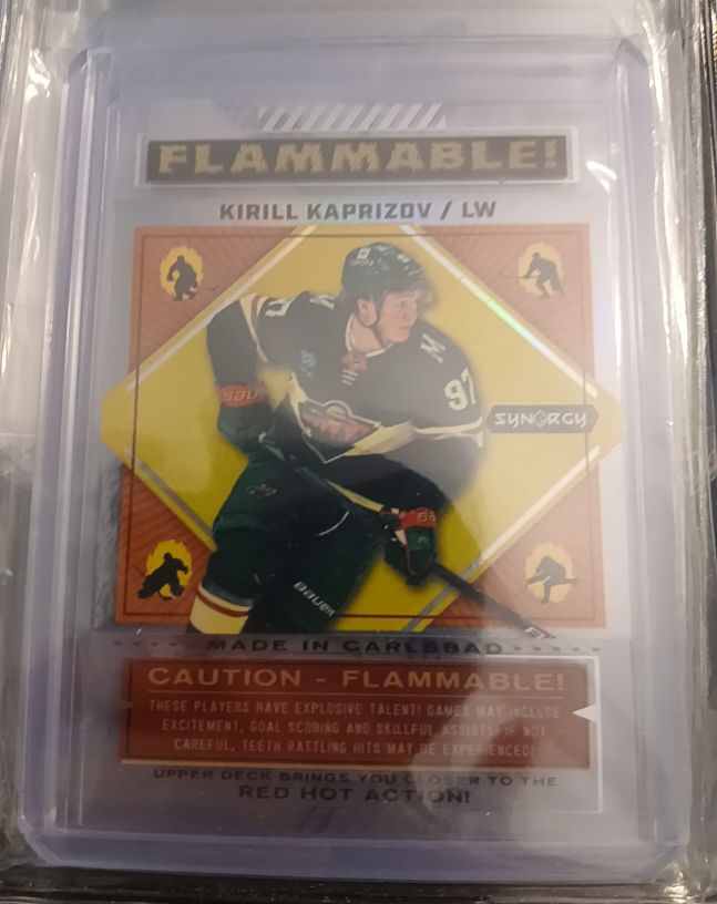 2023-24 Upper Deck Synergy Flammable Kirill Kaprizov #FL-17 — front