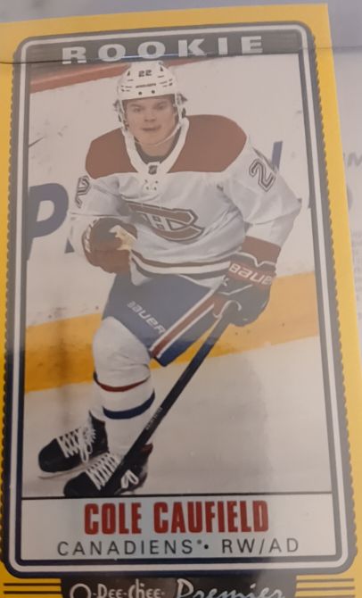 2021-22 O-Pee-Chee Premier Tallboys #P-37 Cole Caufield — front