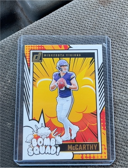 2024 Panini Donruss #5 J.J. McCarthy Bomb Squad Rookie — front