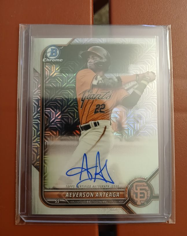 2022 Bowman Chrome #BMA-AA Aeverson Arteaga — front