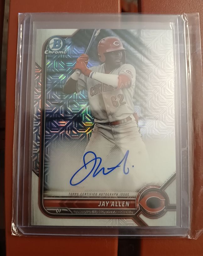 2022 Bowman Chrome #BMA-JA Jay Allen Mojo Refractor Autograph Rookie Card — front