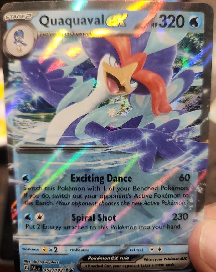 2023 Pokémon TCG Scarlet & Violet Paldea Evolved #052 Quaquaval ex — front