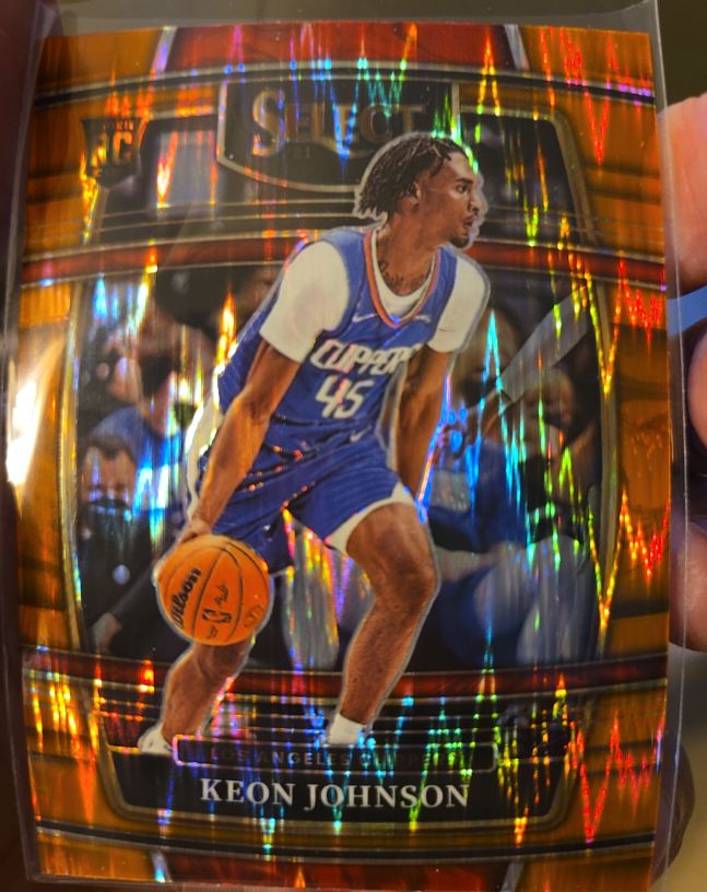 2021-22 Panini Select #40 Keon Johnson Concourse Orange Flash Prizm Rookie — front