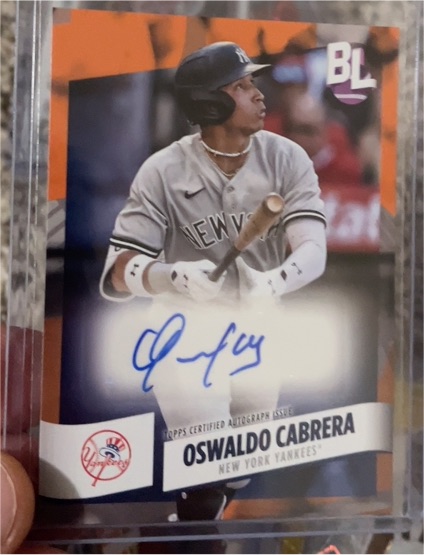 2024 Topps Big League Oswaldo Cabrera Autograph — front