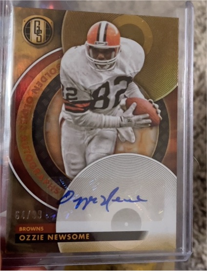 2023 Panini Gold Standard #GO-OZ Ozzie Newsome Autographs White Gold #/49 — front