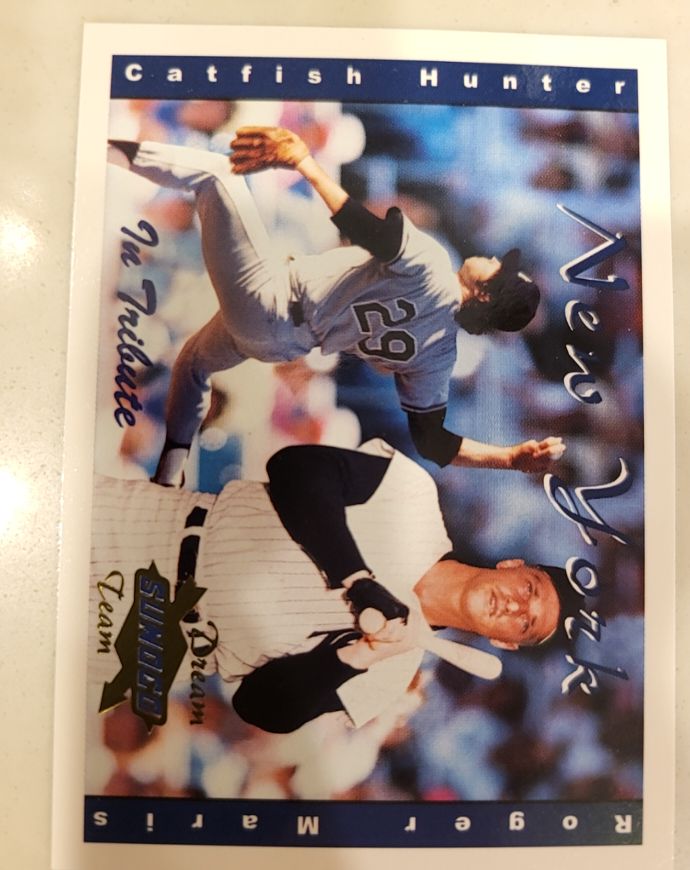 2001 Sunoco Dream Team #12 Roger Maris / Catfish Hunter New York Yankees — front