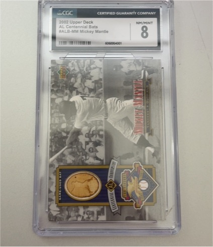 2002 Upper Deck AL Centennial Bats #ALB-MM Mickey Mantle — front