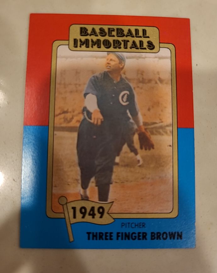 1980 Topps Baseball Immortals #56 Three Finger Brown — front