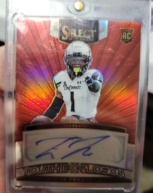 2023 Panini Select Draft Picks #YS-TTU Tre Tucker Youth Explosion Auto Red Prizm — front