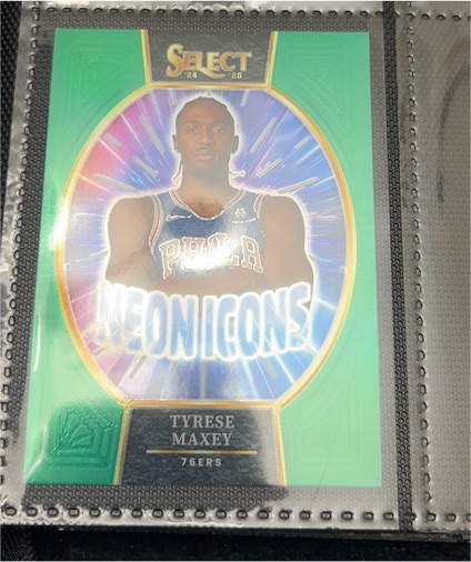 2024-25 Panini Select Neon Icons #14 Tyrese Maxey — front