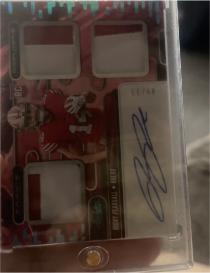 2024 Panini Absolute Rookie Premiere Patch Auto Ricky Pearsall #RPM-RPL — front