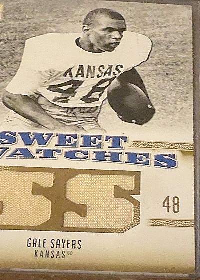 2010 Upper Deck NCAA Sweet Spot Sweet Swatches #SSW-48 Gale Sayers — front