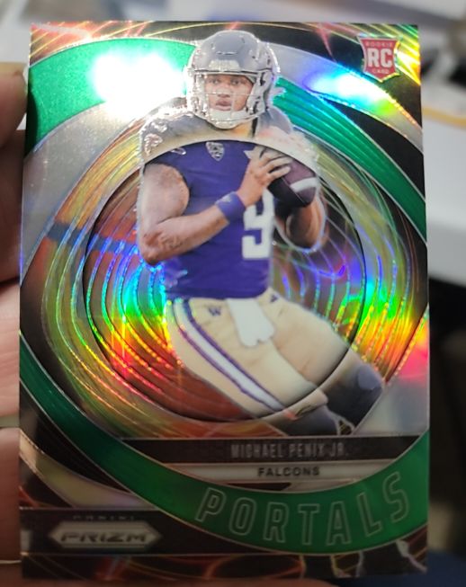 2024 Panini Prizm #6 Michael Penix Jr. Portals Green Prizm — front