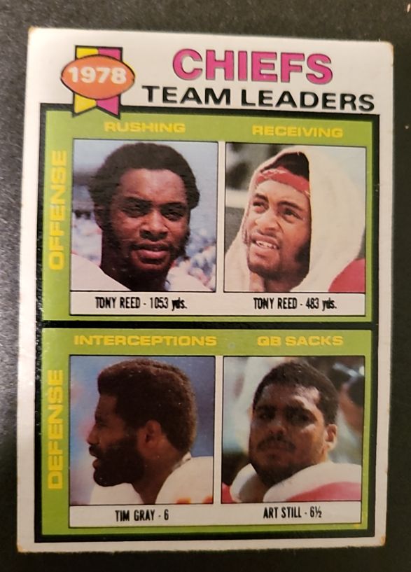 1979 Topps #207 Kansas City Chiefs Team Leaders Tony Reed Tim Gray Art Still — front