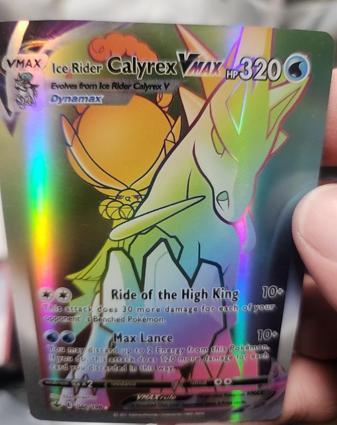 2021 Pokémon Sword & Shield Chilling Reign #202 Ice Rider Calyrex VMAX — front