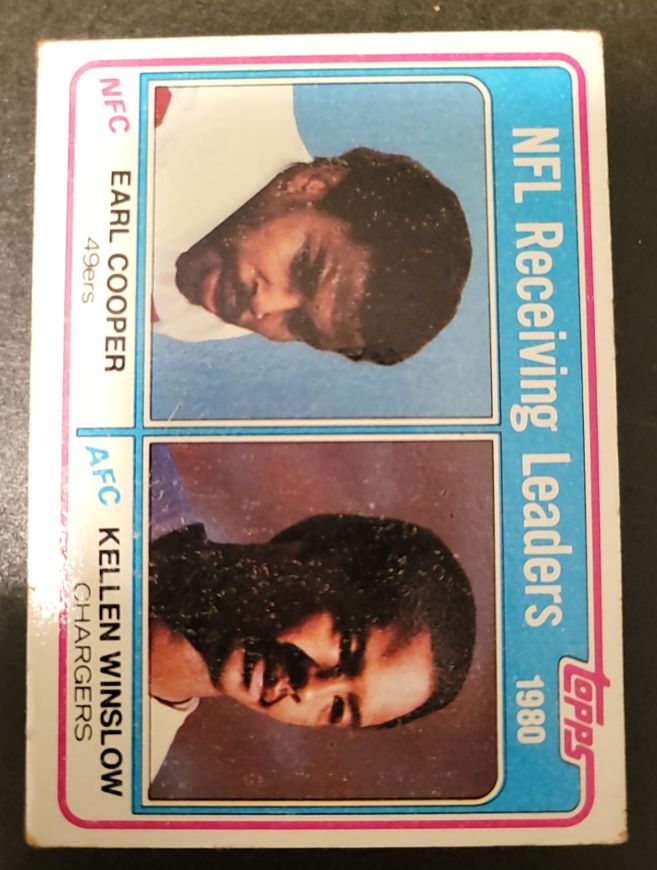 1981 Topps #2 1980 Receiving Leaders Earl Cooper/Kellen Winslow — front