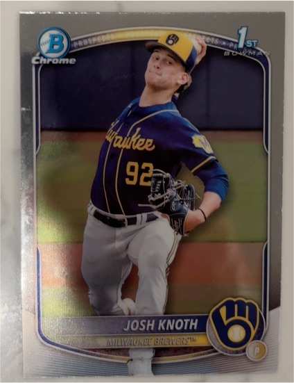 2025 Bowman Chrome #BCP-136 Josh Knoth — front