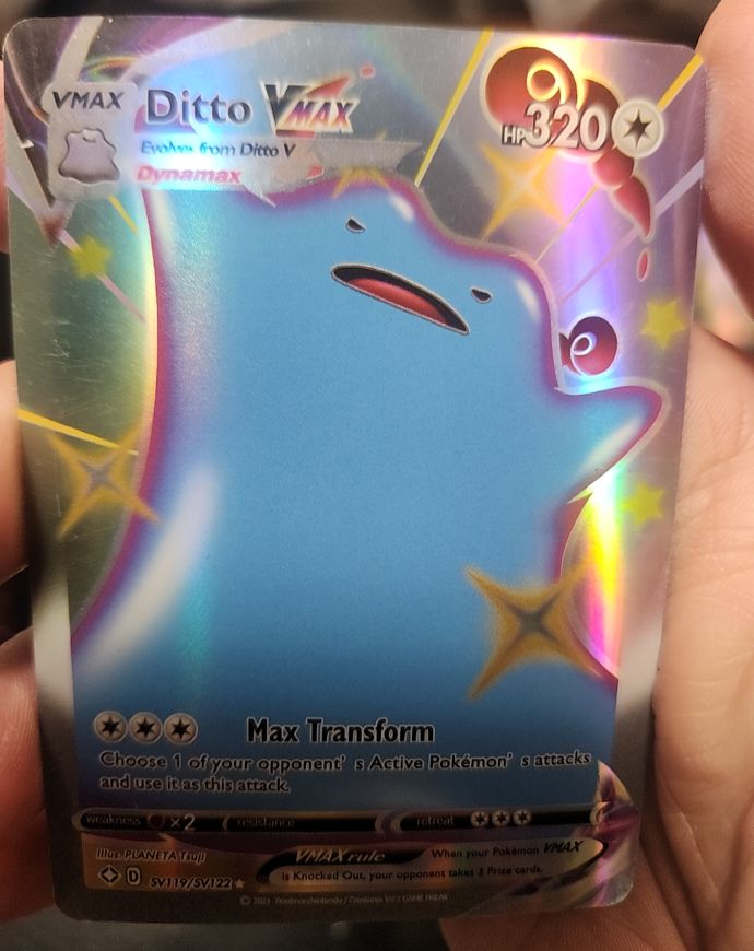 2021 Pokémon TCG Shining Fates #SV119/SV122 Ditto VMAX — front
