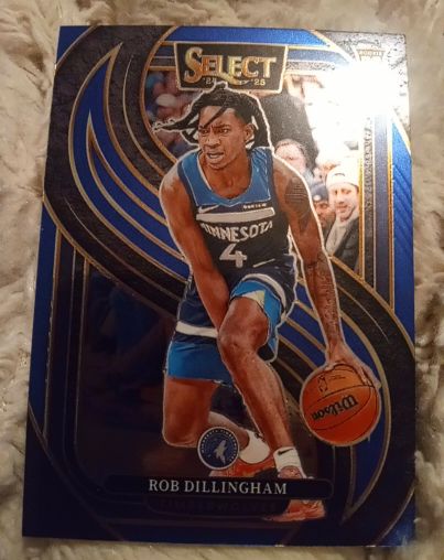 2024-25 Panini Select #187 Rob Dillingham Premier Level Blue Rookie Card — front