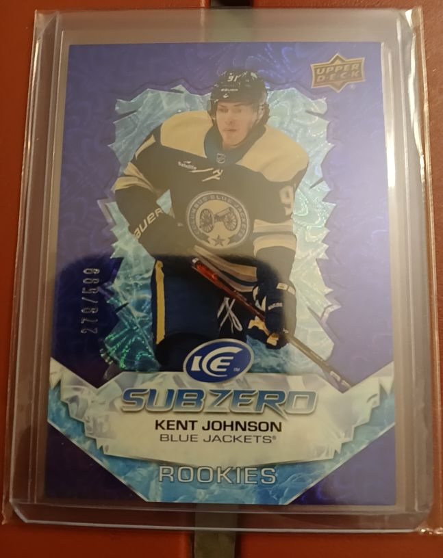 2022-23 Upper Deck Ice Sub Zero Rookies #SZ-KJ Kent Johnson — front