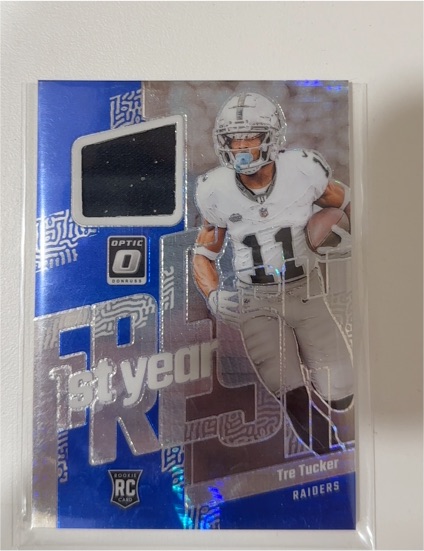 2023 Panini Donruss Optic 1st Year Fresh Blue Hyper Prizm #FYF-TT Tre Tucker — front