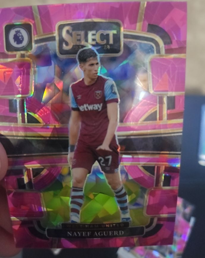 2023-24 Panini Select Premier League #93 Nayef Aguerd Pink Ice — front