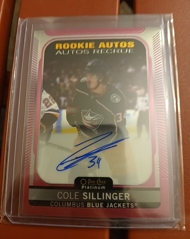 2021-22 O-Pee-Chee Platinum Rookie Auto Cole Sillinger #R-CS — front