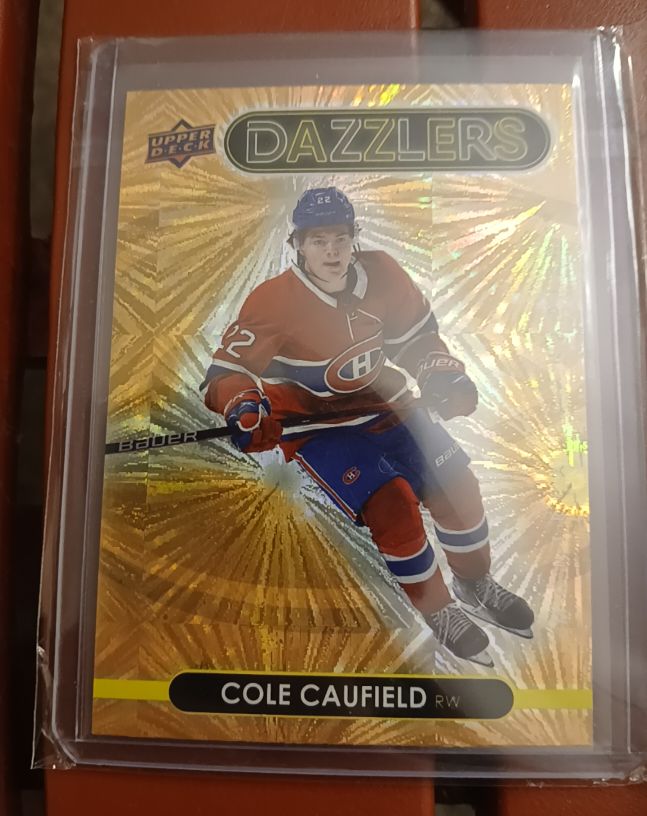 2021-22 Upper Deck #DZ-25 Cole Caufield Dazzlers Blue Rookie RC — front